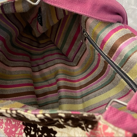 Lisa Lill Studio Vintage Pink Boho Handbag Diaper Bag Handmade Spacious Floral - Picture 6 of 7